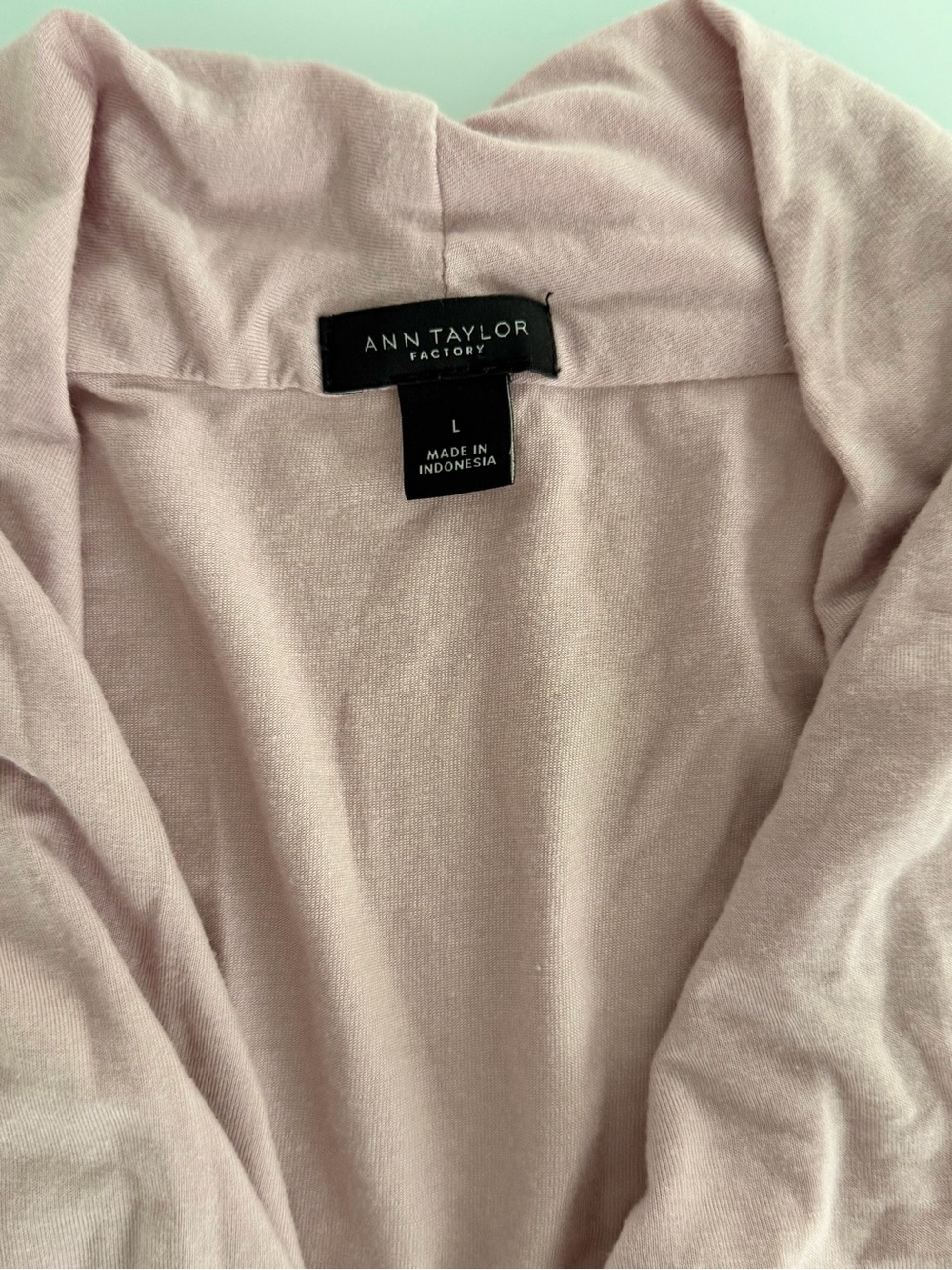 Ann Taylor Factory Pale Blush Open Cardigan
